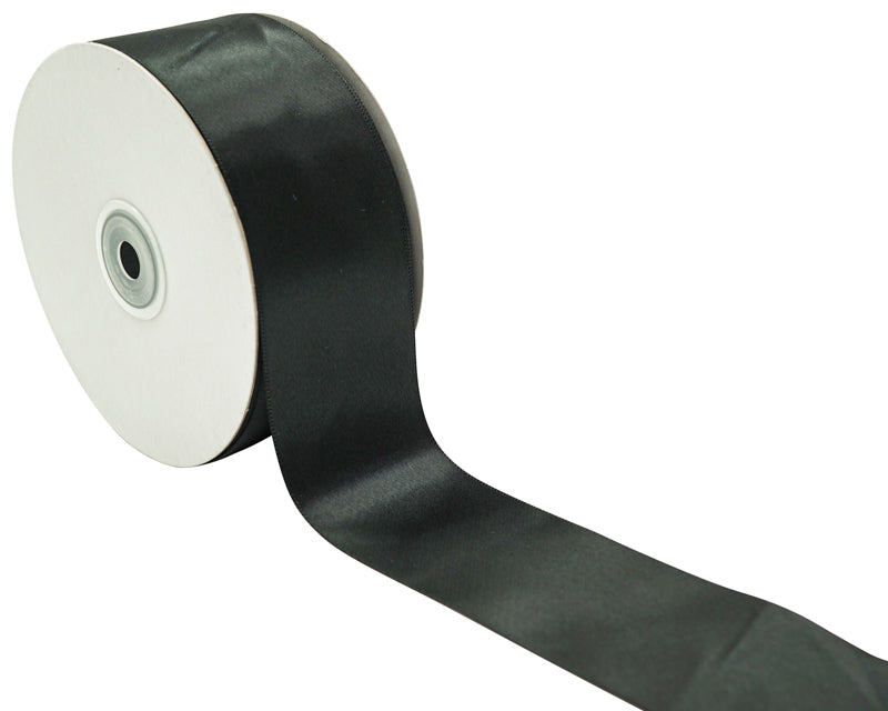 2" x 50 yards Black Single Face Satin Gift Ribbon