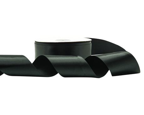 2" x 50 yards Black Single Face Satin Gift Ribbon