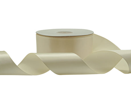 2" x 50 yards Ivory Single Face Satin Gift Ribbon