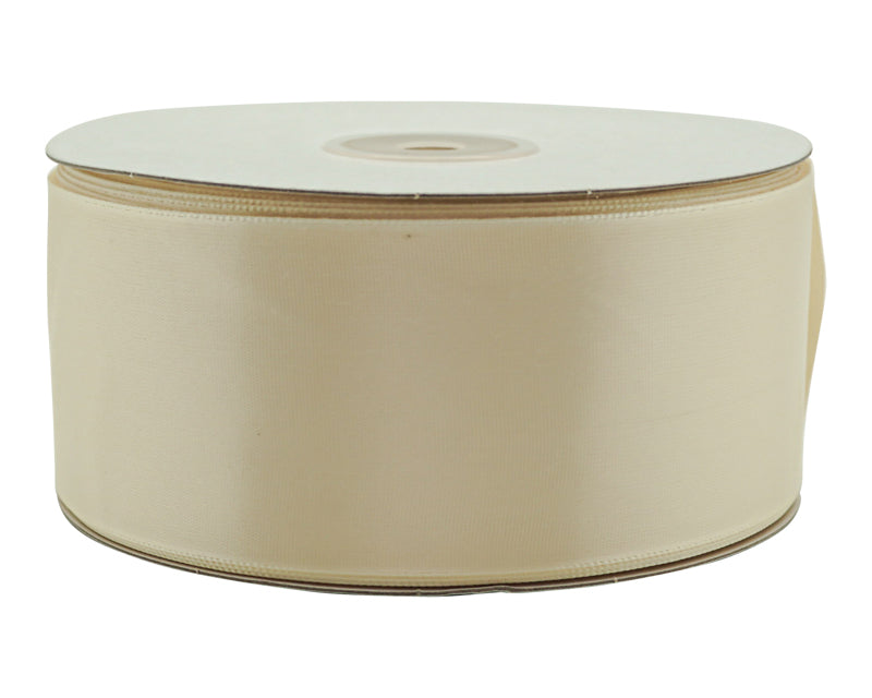 2" x 50 yards Ivory Single Face Satin Gift Ribbon