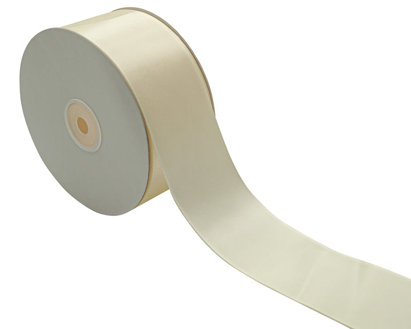 2" x 50 yards Ivory Single Face Satin Gift Ribbon