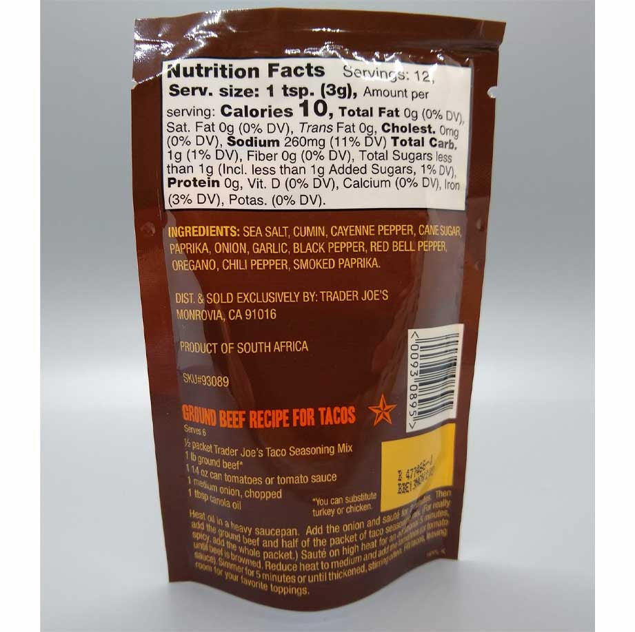 Trader Joe’s Taco Seasoning Mix 1.3 Oz