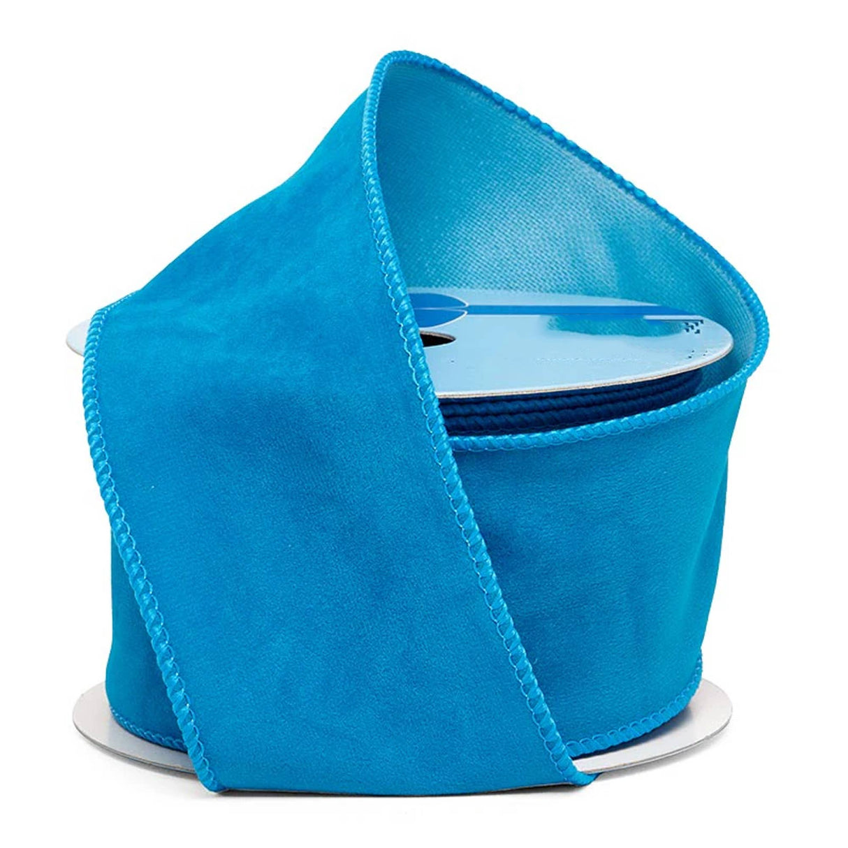 Premium Fine Velour Wired Ribbon 2 1/2 '' X 10 yd Blue Color 1 / ROLL