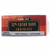 Trader Joe's 72% Cacao Belgian Dark Chocolate Bars | 1.65 oz