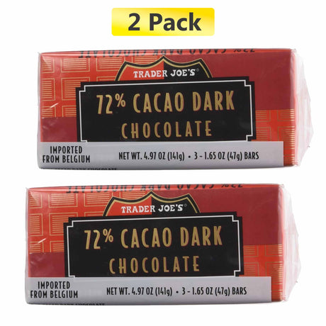 Trader Joe's 72% Cacao Belgian Dark Chocolate Bars | 1.65 oz