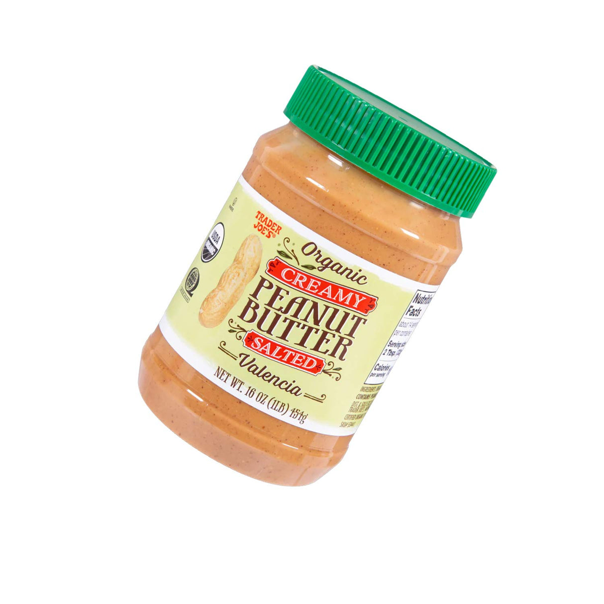 Trader Joe’s Organic Creamy Peanut Butter Salted 16 Oz