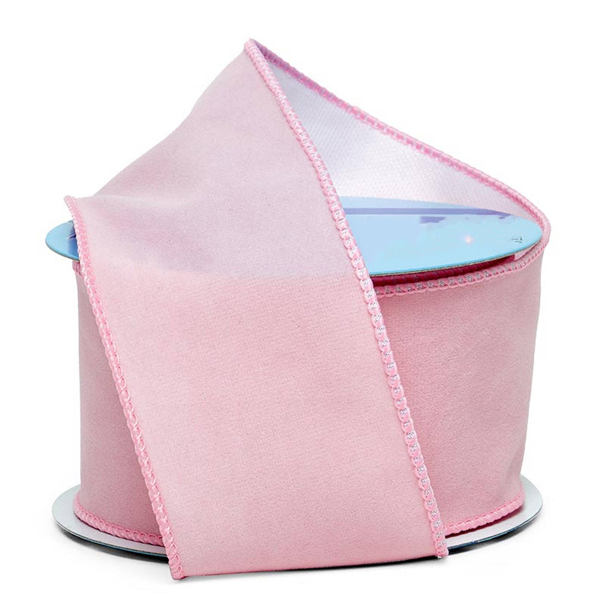 Premium Fine Velour Wired Ribbon 2 1/2 '' X 10 yd Pink Color 1 / ROLL