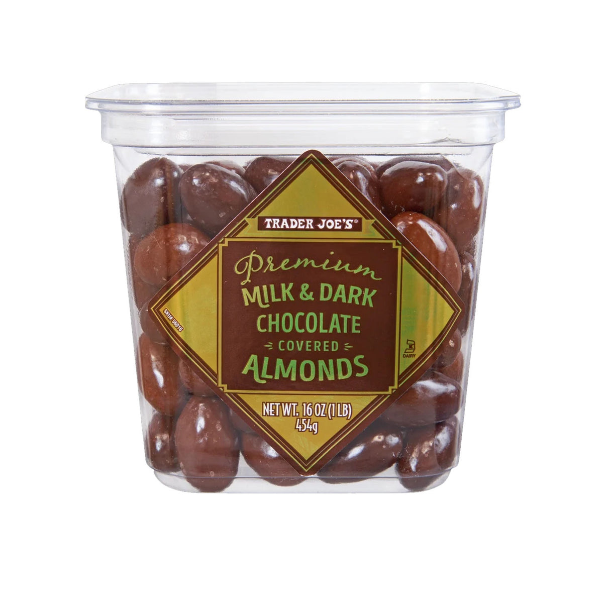 Trader Joe’s Premium Milk & Dark Chocolate Covered Almonds 16 Oz