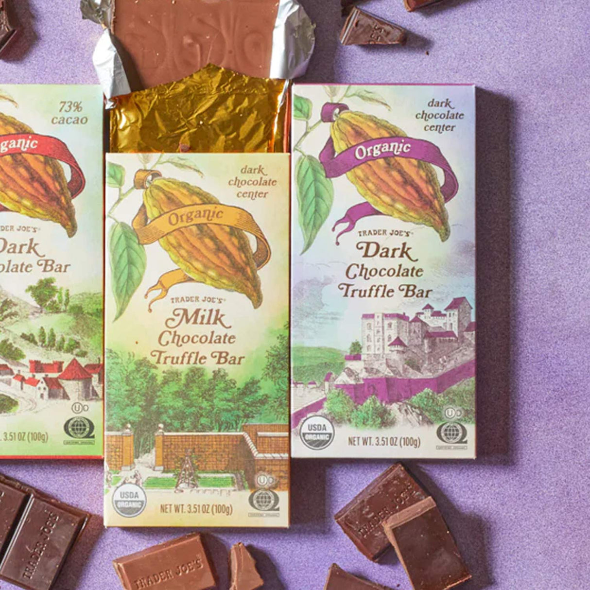 Trader Joe’s Organic Dark Chocolate Bar with Almonds 3.51 Oz