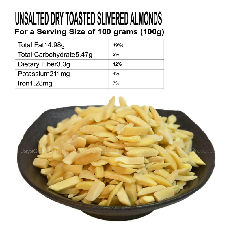 RADYAN Keto-Friendly Slivered Almonds – Dry Toasted