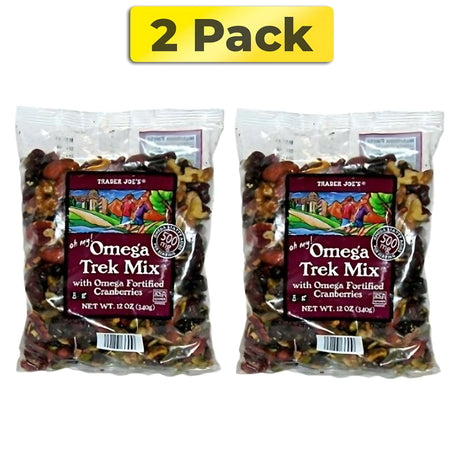 Pack of 1 Trader Joes Omega Trek Mix with Omega 3 Fortified Cranberries | 12 oz