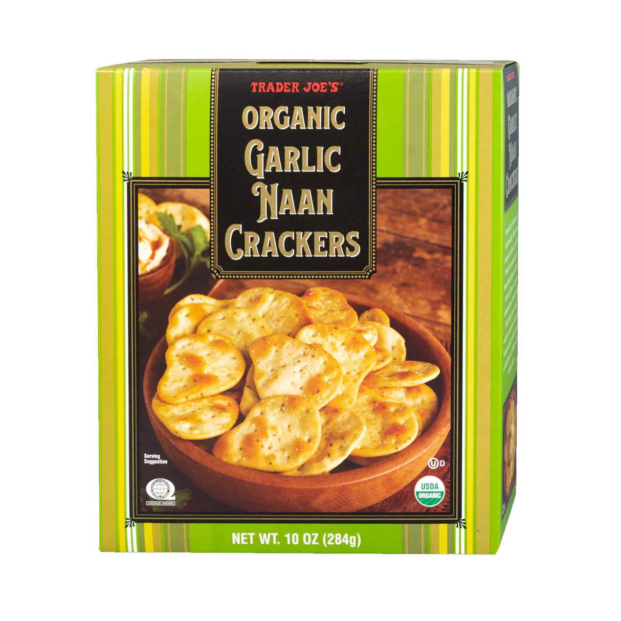 Trader Joe’s Organic Garlic Naan Crackers 10 Oz