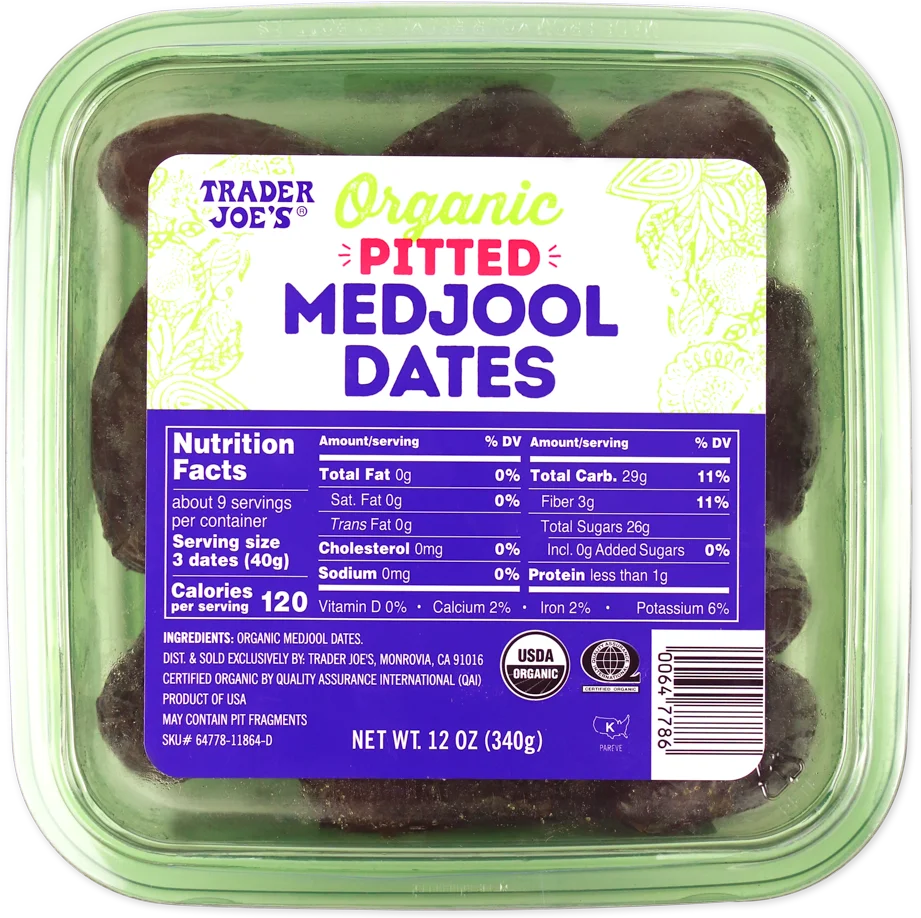 Trader Joe's Organic Pitted Medjool Dates Sweet & Tender 12 oz