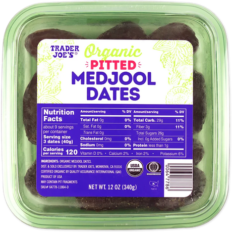Trader Joe's Organic Pitted Medjool Dates Sweet & Tender 12 oz