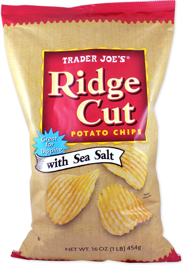 Trader Joes Ridge Cut Potato Chips with Sea Salt/16 Oz