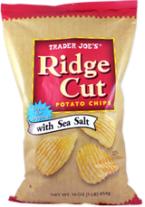 Trader Joes Ridge Cut Potato Chips with Sea Salt/16 Oz