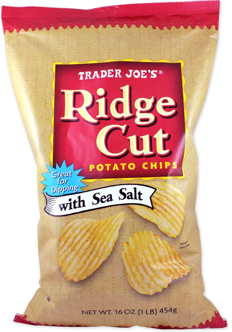 Trader Joes Ridge Cut Potato Chips with Sea Salt/16 Oz