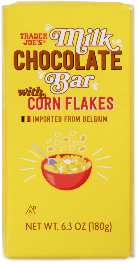 Trader Joes Milk Chocolate Bar/Corn Flakes 6.3 Oz