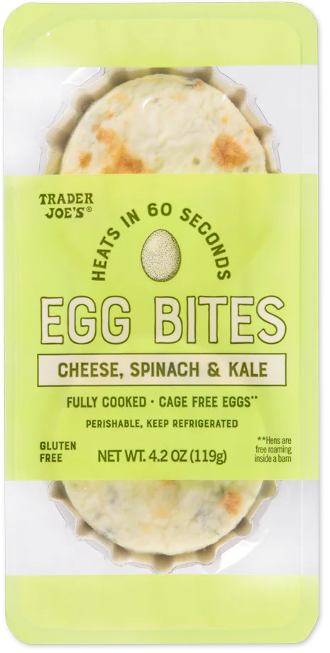Trader Joes Egg Bites Cheese, Spinach & Kale/4.2 Oz
