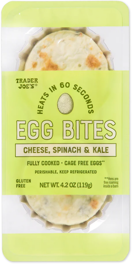 Trader Joes Egg Bites Cheese, Spinach & Kale/4.2 Oz