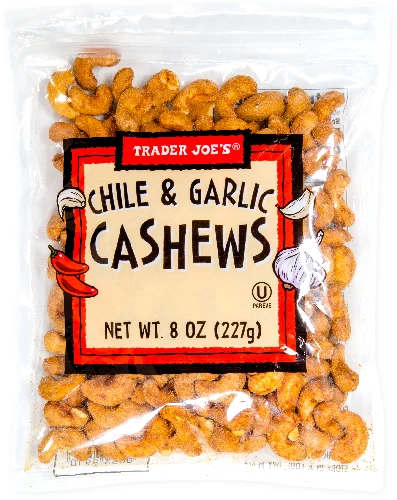 Trader Joe's Chile & Garlic Cashews Savory Snack 8 oz