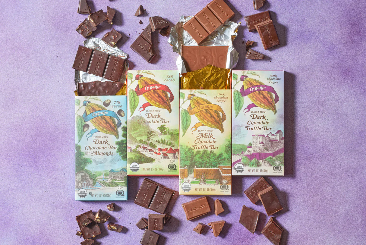 Trader Joes Organic Dark Chocolate Bar 73% Cacao/3.51 Oz