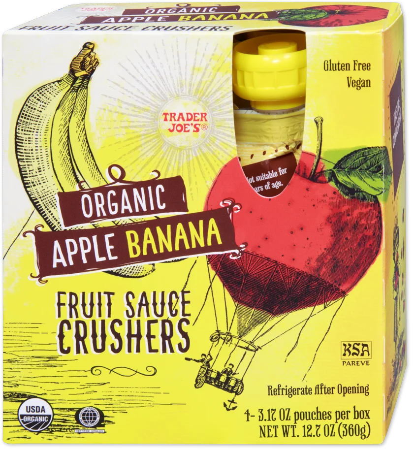 Trader Joes Organic Apple Banana Fruit Sauce Crushers/12.7 Oz