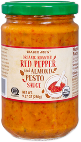 Organic Roasted Red Pepper & Almond Pesto – Rich & Savory Spread, 9.87 oz