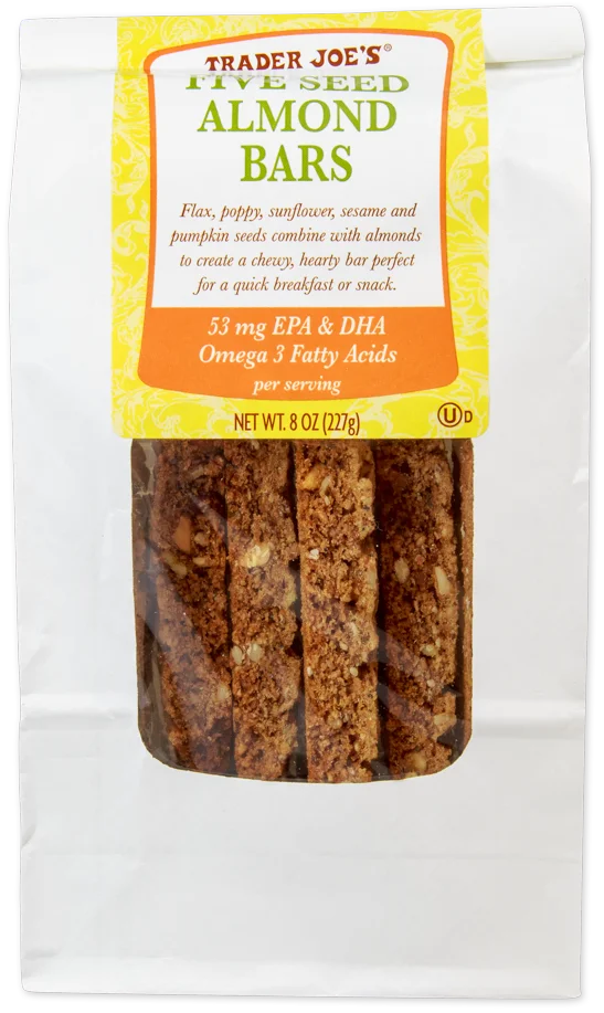 Trader Joe's Five Seed Almond Bars Crunchy & Nutritious 8 Oz