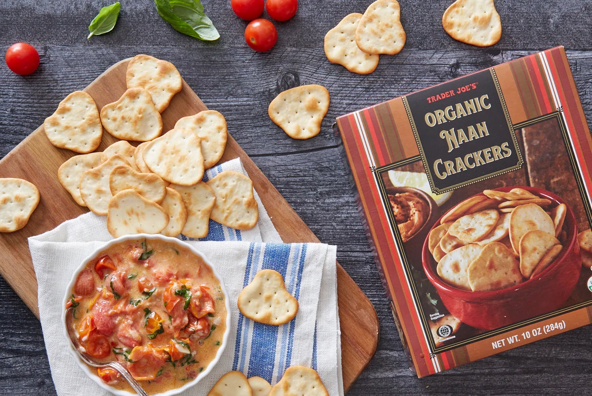 Trader Joe's Organic Naan Crackers Perfect for Dipping /10 Oz