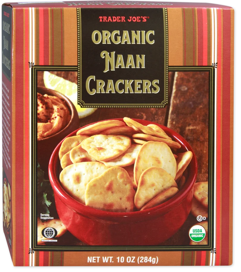 Trader Joe's Organic Naan Crackers Perfect for Dipping /10 Oz