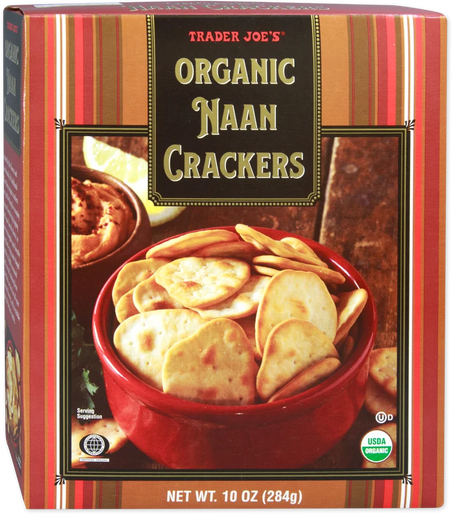 Trader Joe's Organic Naan Crackers Perfect for Dipping /10 Oz