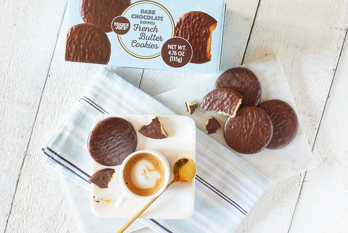 Dark Chocolate Dipped French Butter Cookies /4.76 Oz