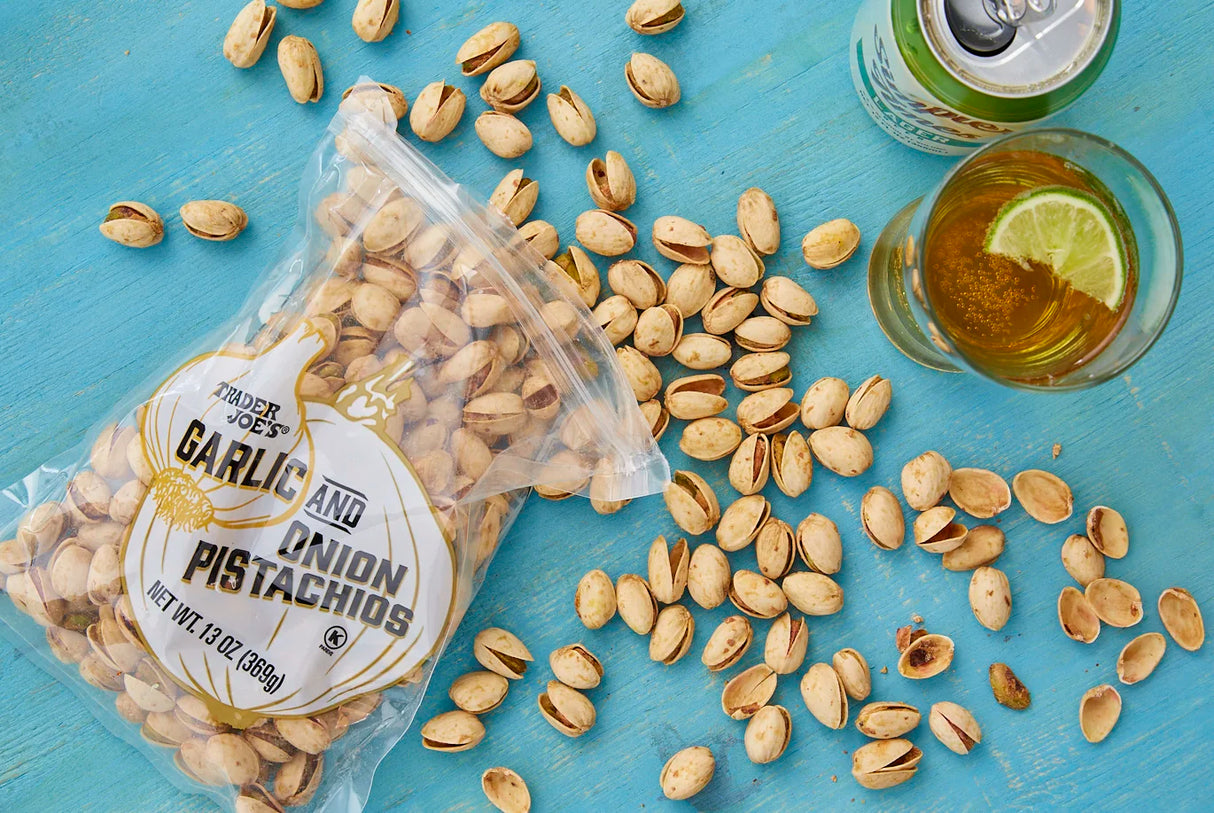 Trader Joe's Savory Snack Delight Garlic & Onion Pistachios 13 oz