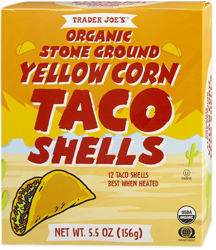 Trader Joes Organic Stone Ground Yellow Corn Taco Shells/5.5 Oz