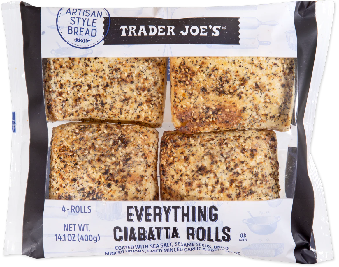 Trader Joes Everything Ciabatta Rolls/14.1 Oz