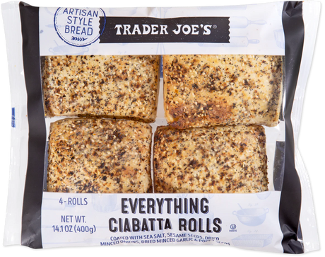 Trader Joes Everything Ciabatta Rolls/14.1 Oz