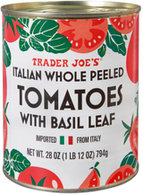 Italian Whole Peeled Tomatoes with Basil Leaf /28 Oz