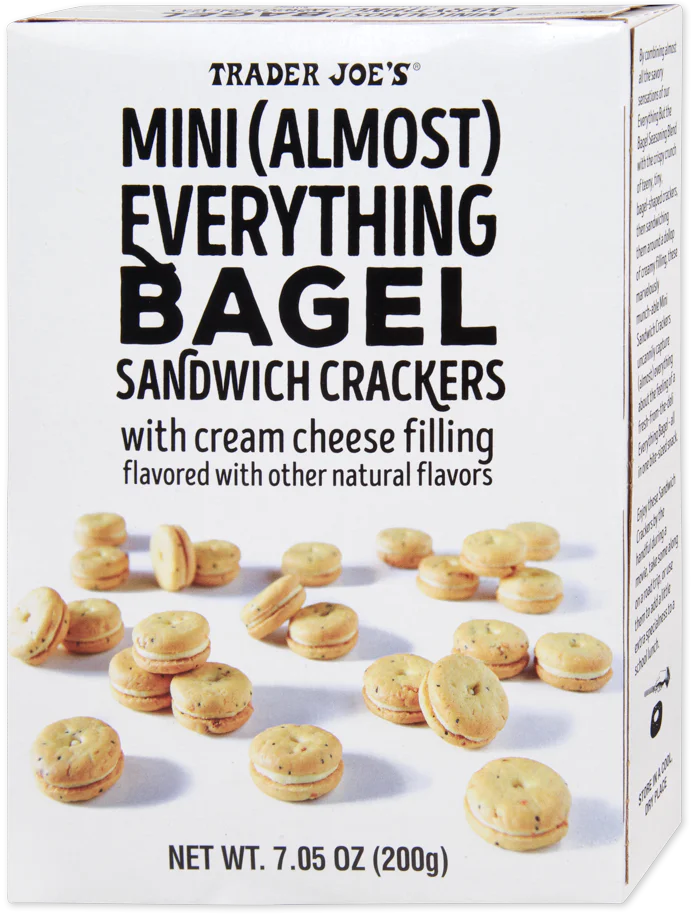 Trader Joes Mini Everything Bagel Sandwich Crackers 7.05 Oz