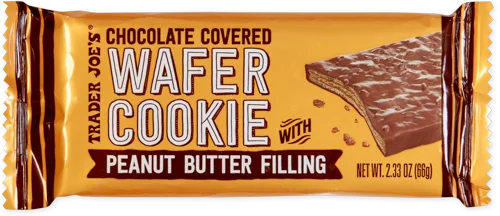 Trader Joe's Chocolate Covered Wafer Cookie with Peanut Butter Filling 2.33 oz