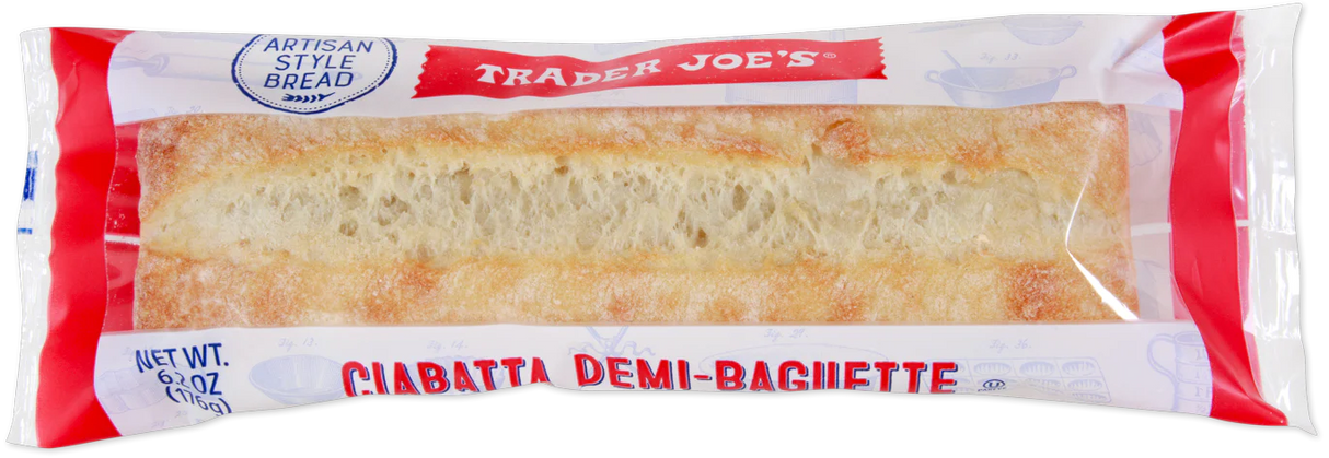 Ciabatta Demi-Baguette 6.2 oz Crispy & Light