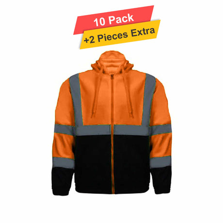 Tones Fullzip Reflective Fleece Hoodie - 10 Pack - 7.62oz/yd2  - 100% Polyester